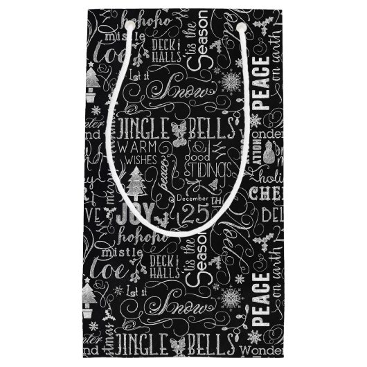 Sac typographique de cadeau de Noël de tableau (Devant)