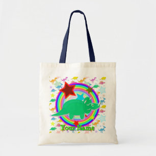 Sac vert de cadeau de dinosaure de Triceratops