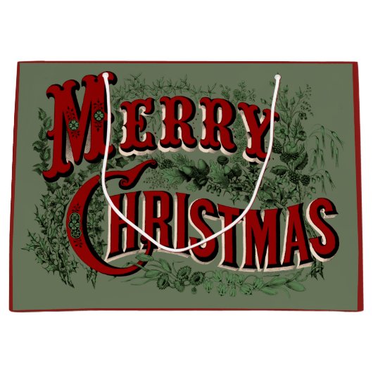 Sac vert de Noël 1876 joyeux (Devant)