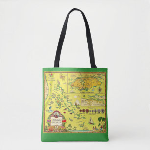 Sac vintage des îles Bahamas illustré