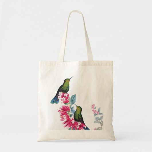 Sac vintage d'image de colibris et de fleurs (Devant)