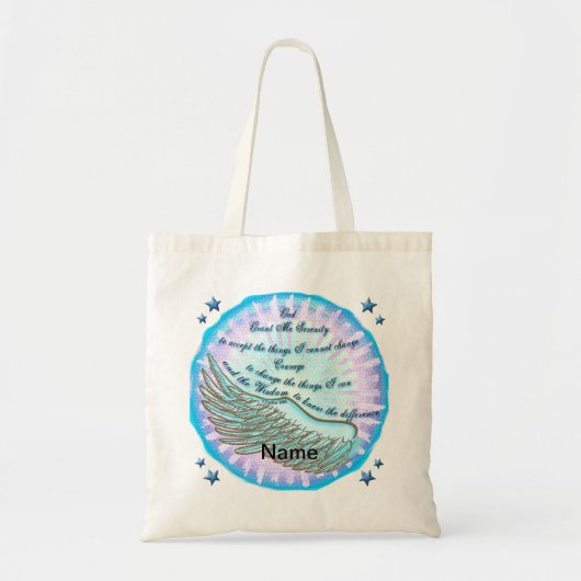 Sac violet de prière de sérénité tote bag (Devant)