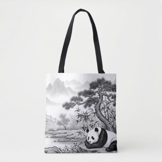 Sac Zen Panda Pagode Lavis Traditionnel AOP (Devant)