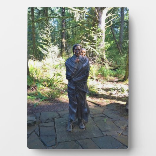 Sacagawea Statue, Fort Clatsop, Astoria, Oregon Fotoplaat (voorkant)