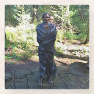 Sacagawea Statue, Fort Clatsop, Astoria, Oregon Glazen Onderzetter