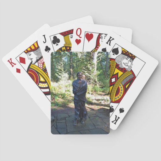 Sacagawea Statue, Fort Clatsop, Astoria, Oregon Pokerkaarten (Achterkant)