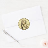 Sacajawea en Papoose Dollar Munt Ronde Sticker (Envelop)