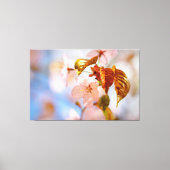 Sacharovbloemen en Oranje bladeren in Springtime Canvas Afdruk (Voorkant)