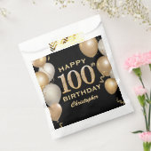 Sachets En Papier 100e fête d'anniversaire Ballons Noir et Or (Scellé)