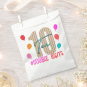 Sachets En Papier 10 Dix Chiffres Double Anniversaire Fille (Coupé)