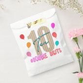Sachets En Papier 10 Dix Chiffres Double Anniversaire Fille (Scellé)