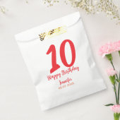 Sachets En Papier 10e anniversaire ajouter nom date année rouge modè (Scellé)