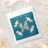 Sachets En Papier 14e anniversaire Fleur Turquoise photo Collage Jau (Coupé)