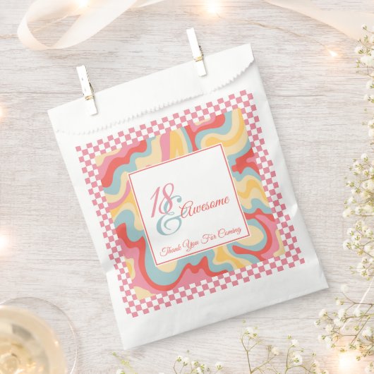 Sachets En Papier 18 et Awesome Pink Super Check Anniversaire (Coupé)