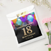 Sachets En Papier 18e fête d'anniversaire Ballons noirs et or (Scellé)