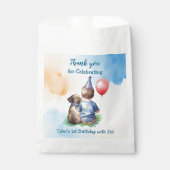 Sachets En Papier 1er anniversaire du bébé | Merci Anniversaire (Devant)
