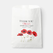 Sachets En Papier 1er Anniversaire Fête Poppies Bébé Fille (Devant)