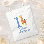 Sachets En Papier 1er anniversaire Giraffe & Bird (Coupé)