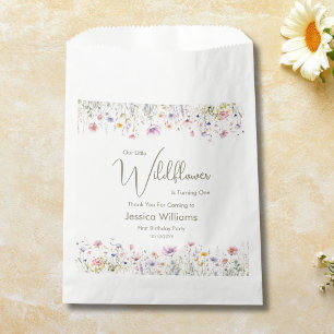 Sachets En Papier 1er anniversaire Notre petit Fleur sauvage qui tou