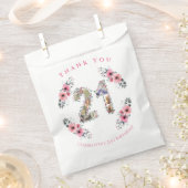 Sachets En Papier 21e anniversaire Photo Collage Rose Fleur Fille Bl (Coupé)