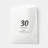 Sachets En Papier 30e anniversaire ajouter nom date année noir (Devant)