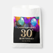 Sachets En Papier 30e fête d'anniversaire Ballons noirs et or