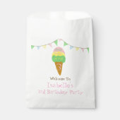 Sachets En Papier 3 Scoops of Fun 3ème anniversaire de la fête de la (Devant)