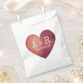 Sachets En Papier 3d rouge couple monogrammes mariage date (Coupé)