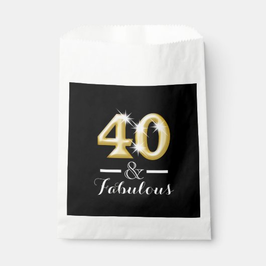Sachets En Papier 40 et fabuleux anniversaire d'or noir (Devant)
