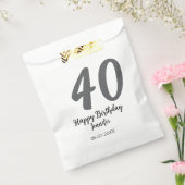 Sachets En Papier 40e anniversaire ajouter nom date année noire modè (Scellé)