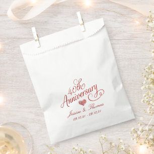 Sachets En Papier 40e anniversaire du Mariage de Ruby