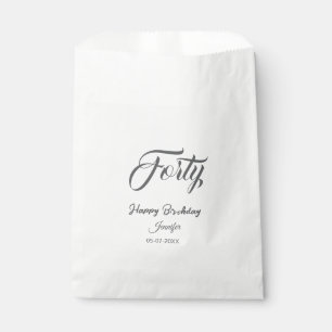 Sachets En Papier 40e quarantième lettre anniversaire ajouter nom da