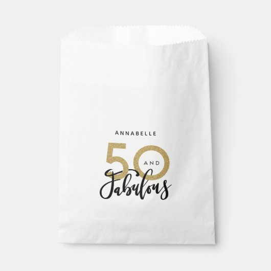 Sachets En Papier 50 et fabuleux anniversaire (Devant)