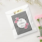 Sachets En Papier 50 fabuleux flancs roses noirs rayures blanches (Scellé)
