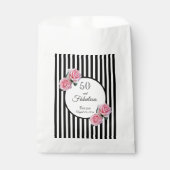 Sachets En Papier 50 fabuleux flancs roses noirs rayures blanches (Devant)