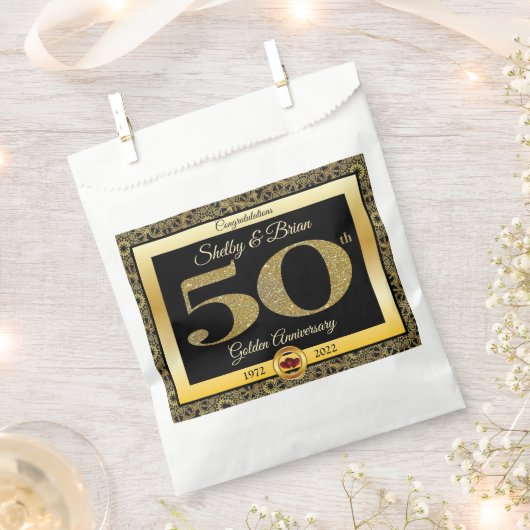 Sachets En Papier 50e anniversaire de mariage (Coupé)