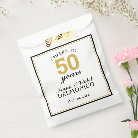 Sachets En Papier 50e anniversaire de Mariage Or encourage à 50 ans (Scellé)