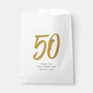 Sachets En Papier 50e anniversaire ou anniversaire coutume noir et o