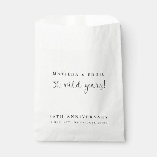 Sachets En Papier 50e anniversaire | Semences Fleurs sauvages de 50 (Devant)