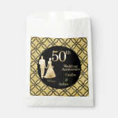 Sachets En Papier 50e Couple d'or Parties scintillant Mariage Annive (Devant)