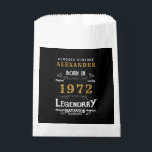 Sachets En Papier 50th Birthday 1972 Black Gold Ajouter Nom Retro<br><div class="desc">Un design de sac de faveur classique personnalisé pour cette fête d'anniversaire. Plus de cadeaux et de fournitures de fête disponibles avec le design "légendaire" dans le magasin.</div>