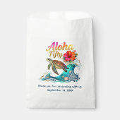 Sachets En Papier 50th Fifty Birthday Tropical Ocean Beach Theme (Devant)