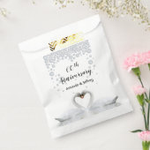 Sachets En Papier 60e anniversaire de mariage couple de cygnes blanc (Scellé)