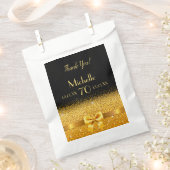 Sachets En Papier 70e anniversaire fête noir or arc élégant nom (Coupé)