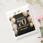 Sachets En Papier 70e fête d'anniversaire Ballons noirs et or (Scellé)
