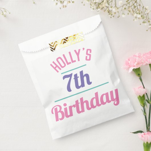 Sachets En Papier 7e fête anniversaire Sac bonbon (Scellé)