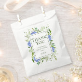 Sachets En Papier 80e anniversaire Blue Hydrangeas Merci (Coupé)