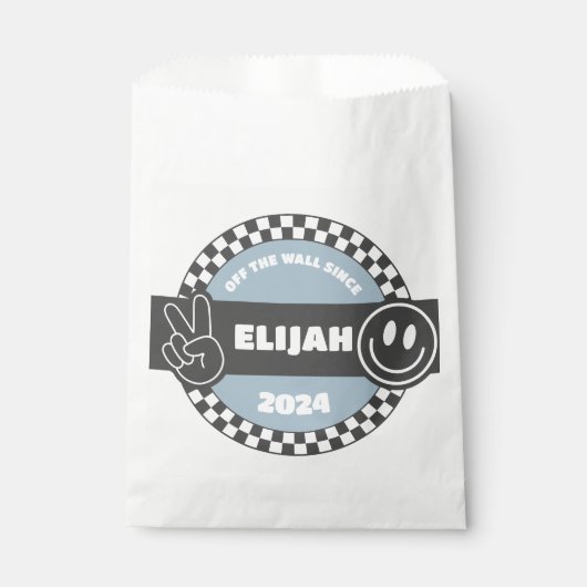 Sachets En Papier À damiers Skateboard Super Rad Anniversaire (Devant)