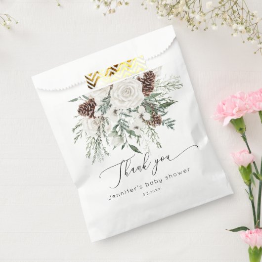 Sachets En Papier À feuillage persistant élégant baby shower d'hiver (Scellé)