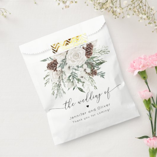 Sachets En Papier À feuillage persistant mariage d'hiver (Scellé)